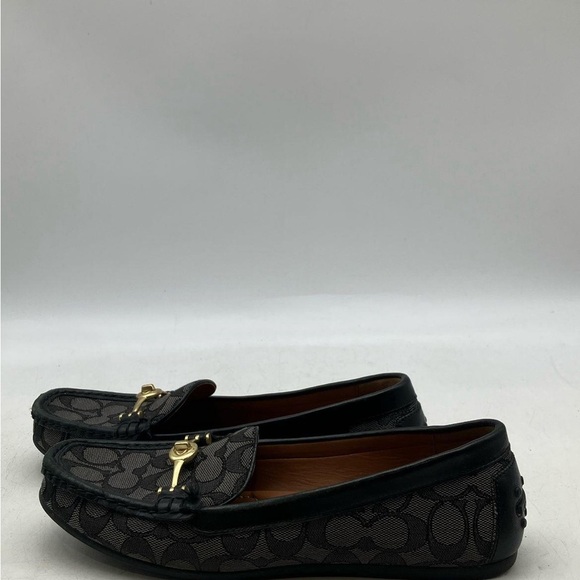 Coach Black Quilted Flats with Gold Accent - Picture 2 of 8